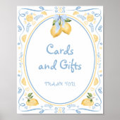レモンシトラスフローラブライダルシャワーカードとギフト ポスター (正面)