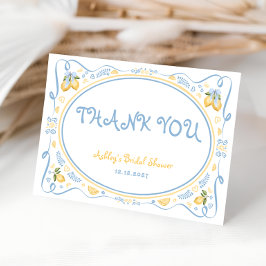 レモンシトラスフローラブライダルシャワーサンキューカード サンキューカード