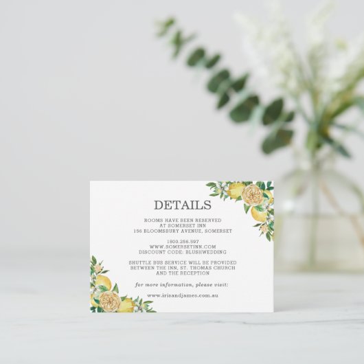 レモンシトラスフローラ結婚グリーン詳細 エンクロージャーカード (スタンド正面)