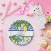 レモンシトラスフローラ葉青白いベビーシャワー ペーパープレート (パーティー)