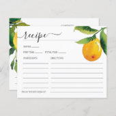 レモンシトラスブライダルシャワーレシピカード (正面/裏面)