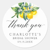 レモンシトラスブライダルシャワー ラウンドシール (正面)