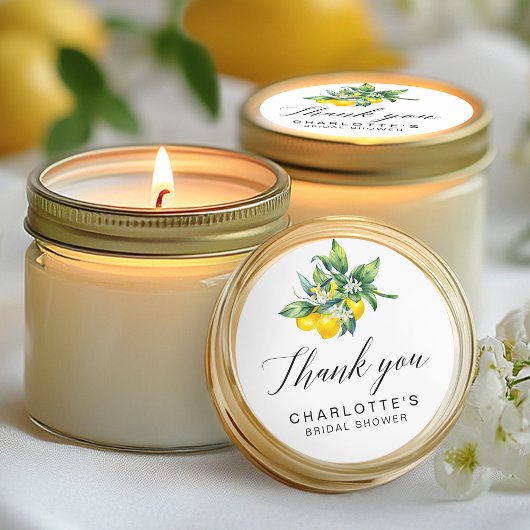 レモンシトラスブライダルシャワー ラウンドシール