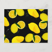 レモンシトラスブラックとイエローのブライダルシャワーレシピ エンクロージャーカード (裏面)