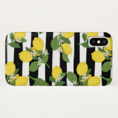 レモンシトラスブラックストライプスイエローiPhoneケース Case-Mate iPhoneケース (裏面(横))
