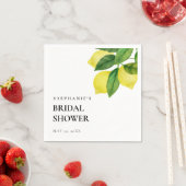 レモンシトラスブランチグリーンリーブライダルシャワー スタンダードカクテルナプキン (インサイチュ)