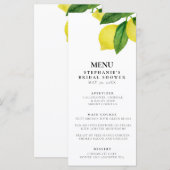 レモンシトラスブランチグリーンリーブライダルシャワー メニュー (正面/裏面)