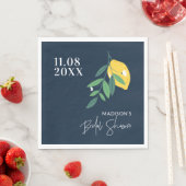 レモンシトラスブルーブライダルシャワーメインスクイーズ スタンダードランチョンナプキン (インサイチュ)