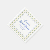 レモンシトラスブルー&イエローアマルフィブライダルシャワー スタンダードカクテルナプキン (角)