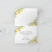 レモンシトラスベビーシャワーサンキューカード サンキューカード (内部)