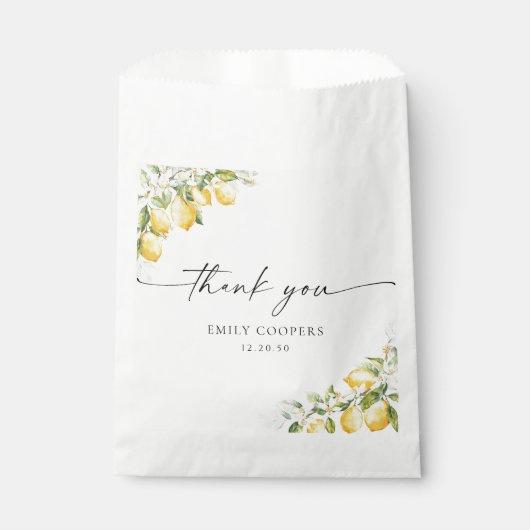 レモンシトラスベビーシャワーフェイバーバッグ フェイバーバッグ (正面)