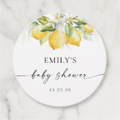 レモンシトラスベビーシャワーメッセージカード フェイバータグ (正面)