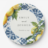 レモンシトラスポジタイタリアンノ結婚ーズ ペーパープレート (正面)