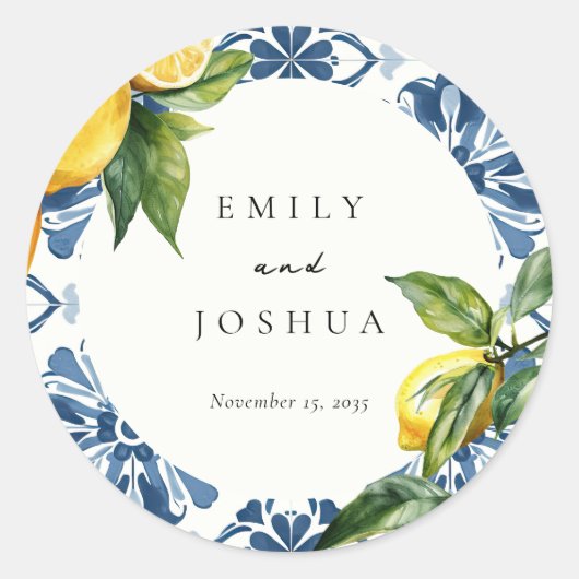 レモンシトラスポジタイタリアンノ結婚ーズ ラウンドシール (正面)