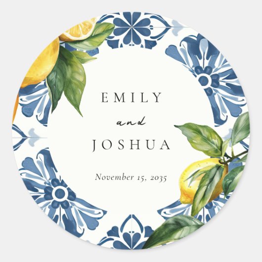 レモンシトラスポジタイタリアンノ結婚ーズ ラウンドシール (正面)