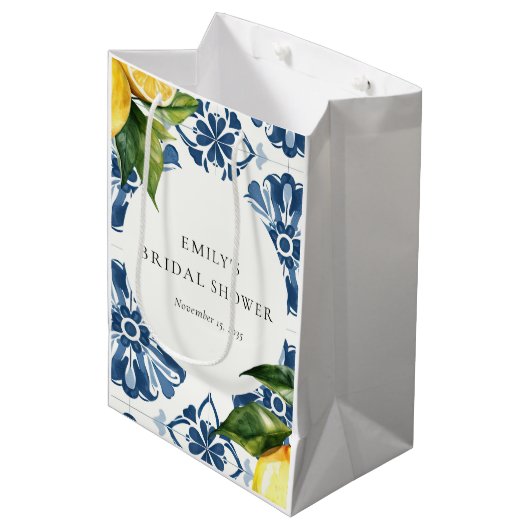 レモンシトラスポジターノイタリアンブライダルシャワー ミディアムペーパーバッグ (正面アングル)