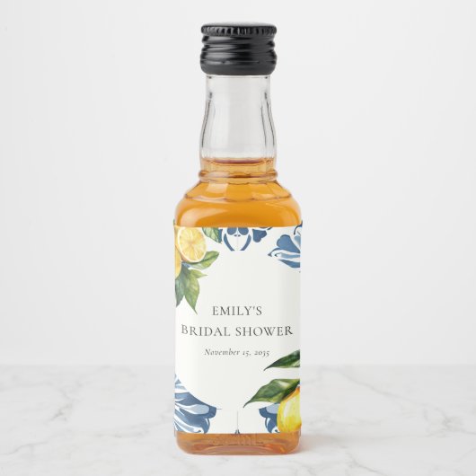 レモンシトラスポジターノイタリアンブライダルシャワー リキュールボトルラベル (正面)