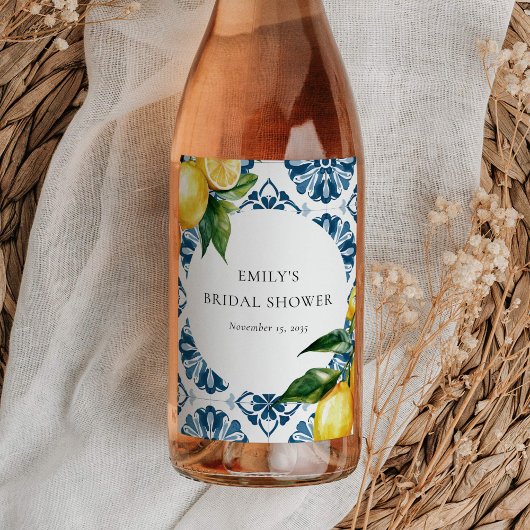 レモンシトラスポジターノイタリアンブライダルシャワー ワインラベル