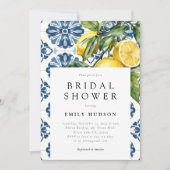 レモンシトラスポジターノイタリアンブライダルシャワー 招待状 (正面)