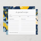 レモンシトラスポジターノブライダルシャワーレシピカード (正面/裏面)