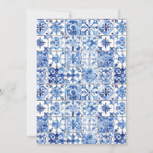 レモンシトラスポジターノブルータイルブライダルシャワー 招待状 (裏面)