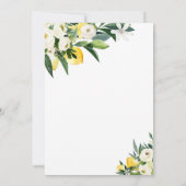 レモンシトラスママのメインスクイーズベイビーシャワー 招待状 (裏面)