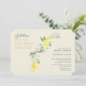 レモンシトラスメインスクイズイエローブライダルシャワー 招待状 (スタンド正面)