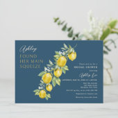 レモンシトラスメインスクイズグリーンブライダルシャワー 招待状 (スタンド正面)