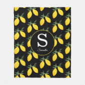 レモンシトラスモノグラム フリースブランケット (正面)