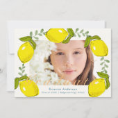 レモンシトラスリース写真卒業 招待状 (正面)