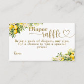 レモンシトラス夏おむつラッフルベビーシャワー エンクロージャーカード (正面)