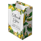 レモンシトラス夏のベビーシャワー ミディアムペーパーバッグ (正面アングル)