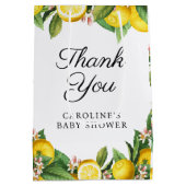 レモンシトラス夏のベビーシャワー ミディアムペーパーバッグ (裏面)