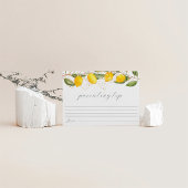 レモンシトラス夏の子育てティップベビーシャワー エンクロージャーカード