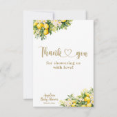 レモンシトラス夏の赤男女兼用ちゃんシャワー サンキューカード (正面)