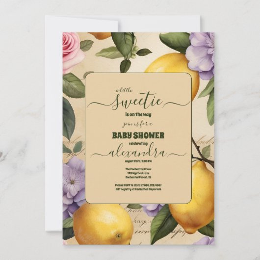 レモンシトラス夏の赤男女兼用ちゃんシャワー 招待状 (正面)