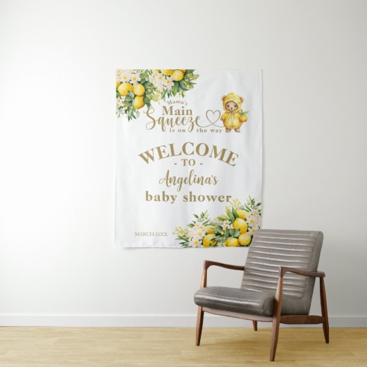 レモンシトラス夏ウェルカムベビーシャワー タペストリー (インサイチュ)
