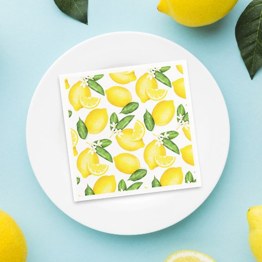 レモンシトラス柄 スタンダードカクテルナプキン