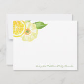 レモンシトラス男女兼用ベビーシャワーありがとう サンキューカード (裏面)