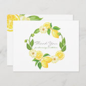 レモンシトラス男女兼用ベビーシャワーありがとう サンキューカード (正面/裏面)