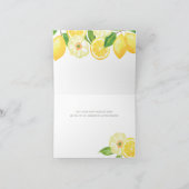 レモンシトラス男女兼用ベビーシャワーありがとう サンキューカード (内部)