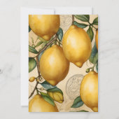 レモンシトラス男女兼用ベビーシャワー 招待状 (裏面)