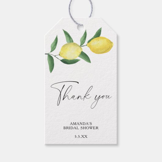 レモンシトラス結婚ズサンキューカード ギフトタグ (正面)