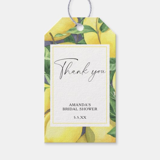 レモンシトラス結婚ズサンキューカード ギフトタグ (正面)