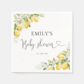 レモンシトラス赤ちゃんシャワーペーパーナプキン スタンダードカクテルナプキン (正面)