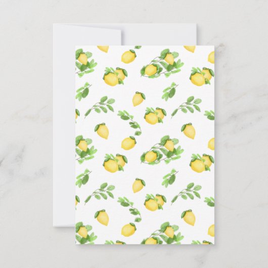 レモンシトラス赤ちゃんシャワー写真 サンキューカード (裏面)