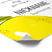 レモンシトラス1stバースデーマイルストーンピンクポスター ポスター (角)