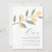 レモンシトラス1st誕生日 招待状 (正面)