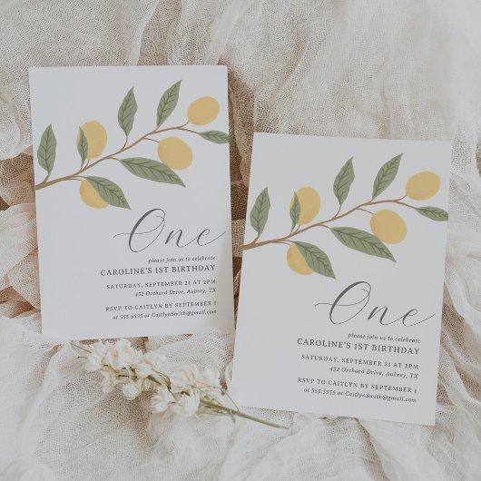 レモンシトラス1st誕生日 招待状