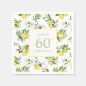 レモンシトラス60誕生日 スタンダードカクテルナプキン (正面)